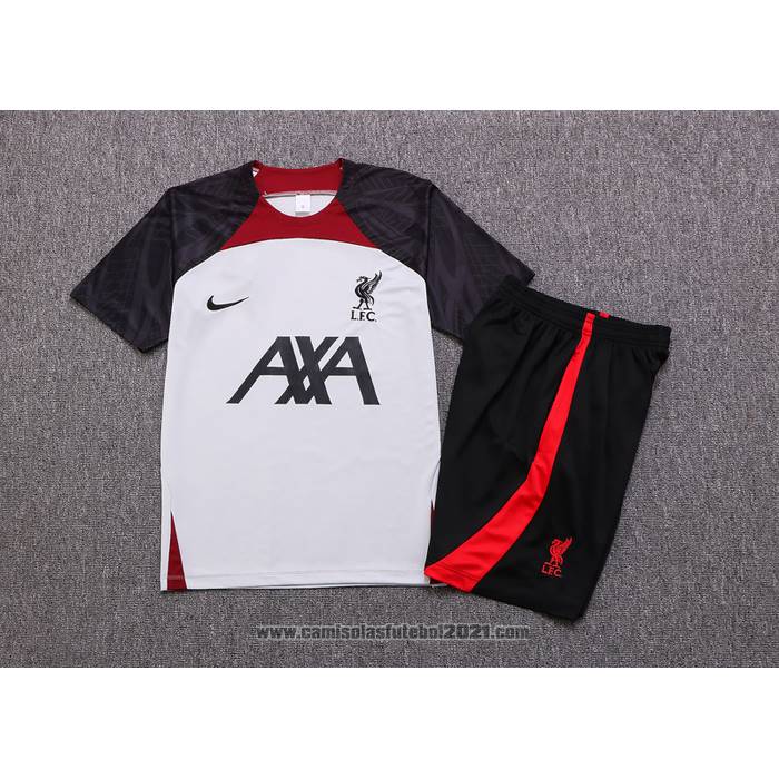 Fato de Treino Liverpool Manga Curta 2022-2023 Branco - Calcas Curta
